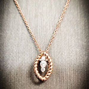 Rose Gold New Barocco Diamond Pendant Necklace